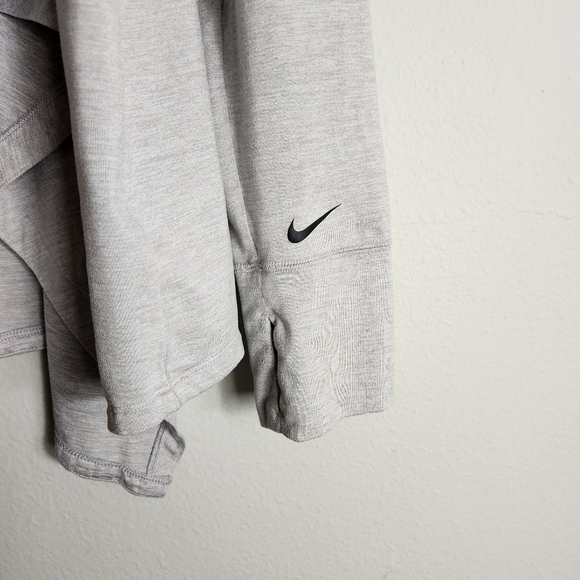 Nike Womens Long Sleeve Open Yoga Top in Atmosphere Grey/CD3210-059-Size L - Picture 4 of 8